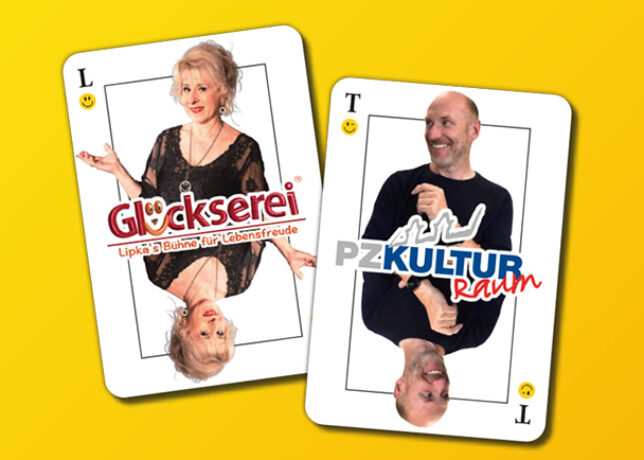 KulturGlück – Auftakt mit Andrea Lipka & Rainer Turba Die beiden ziehen zusammen in eine Kultur-WG im PZ-Kulturraum und stellen sich in einer musikalisch-kabarettistischen Revue vor. Freuen Sie sich auf Kultur-Häppchen zum Lachen, Zuhören und Mitsingen – inklusive Gespräch und Prosecco.
